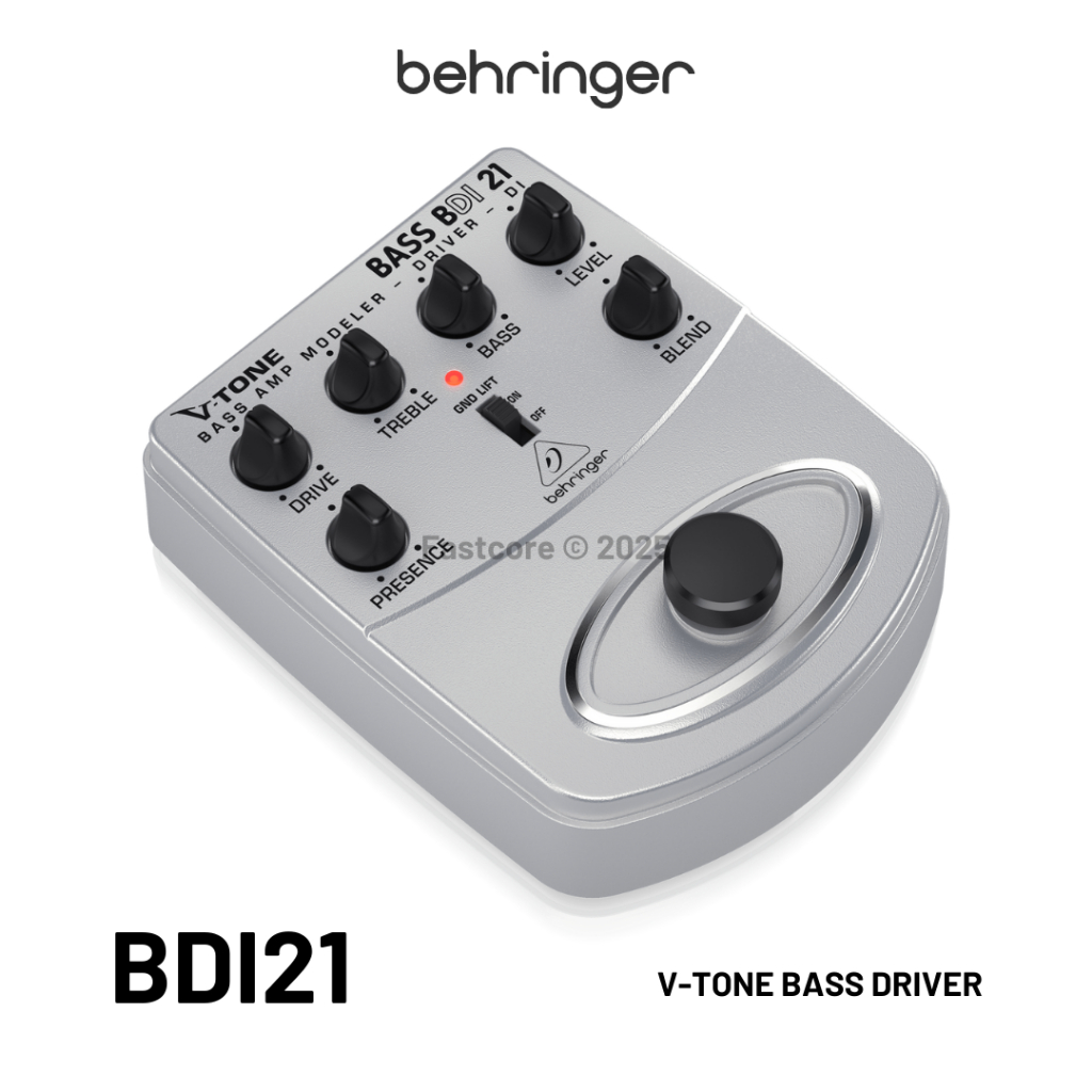 Behringer BDI21 V Tone Bass Driver Bass Amp Modeler Direct Box Effects Pedal