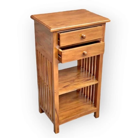 MEJA HIAS SAMPING RUANGAN UNTUK HIASAN BUNGA DAN TEMPAT DISPENSER MULTIFUNGSI BAHAN KAYU JATI / RAK 