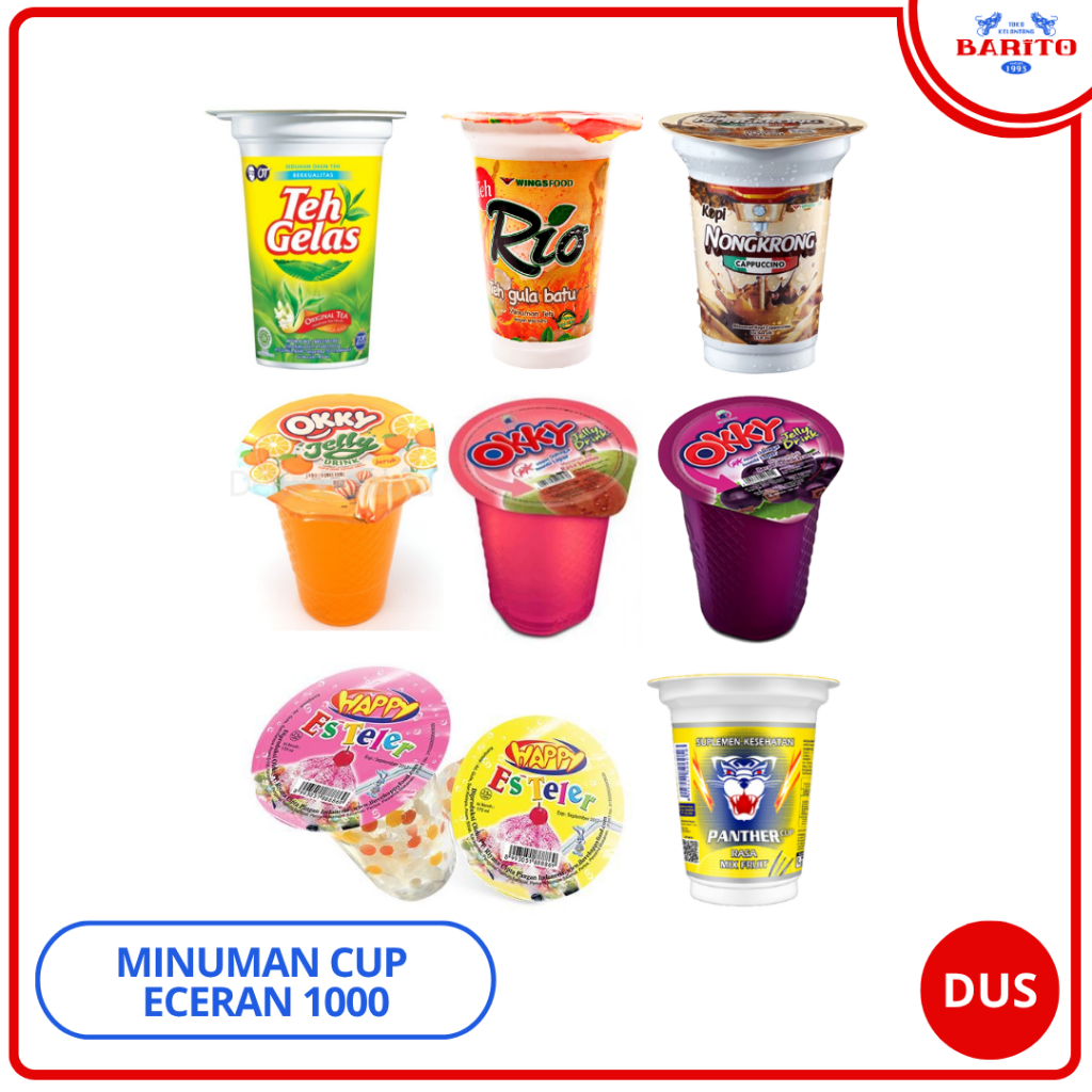 

[DUS] Minuman Gelas / Cup berbagai Rasa Teh, Kopi, Buah Eceran 1000