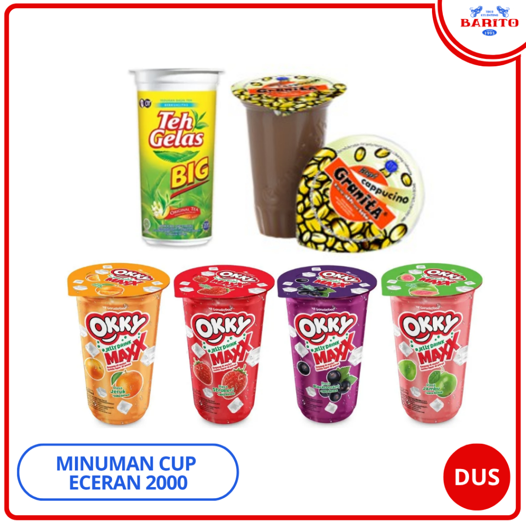 

Minuman Gelas / Cup berbagai Rasa Teh, Kopi, Buah Eceran 2000