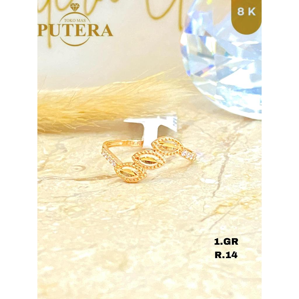 Cincin Emas Asli Wanita 1 Gram  8k Model Elegant – Perhiasan Emas Murni Hadiah Couple Tunangan