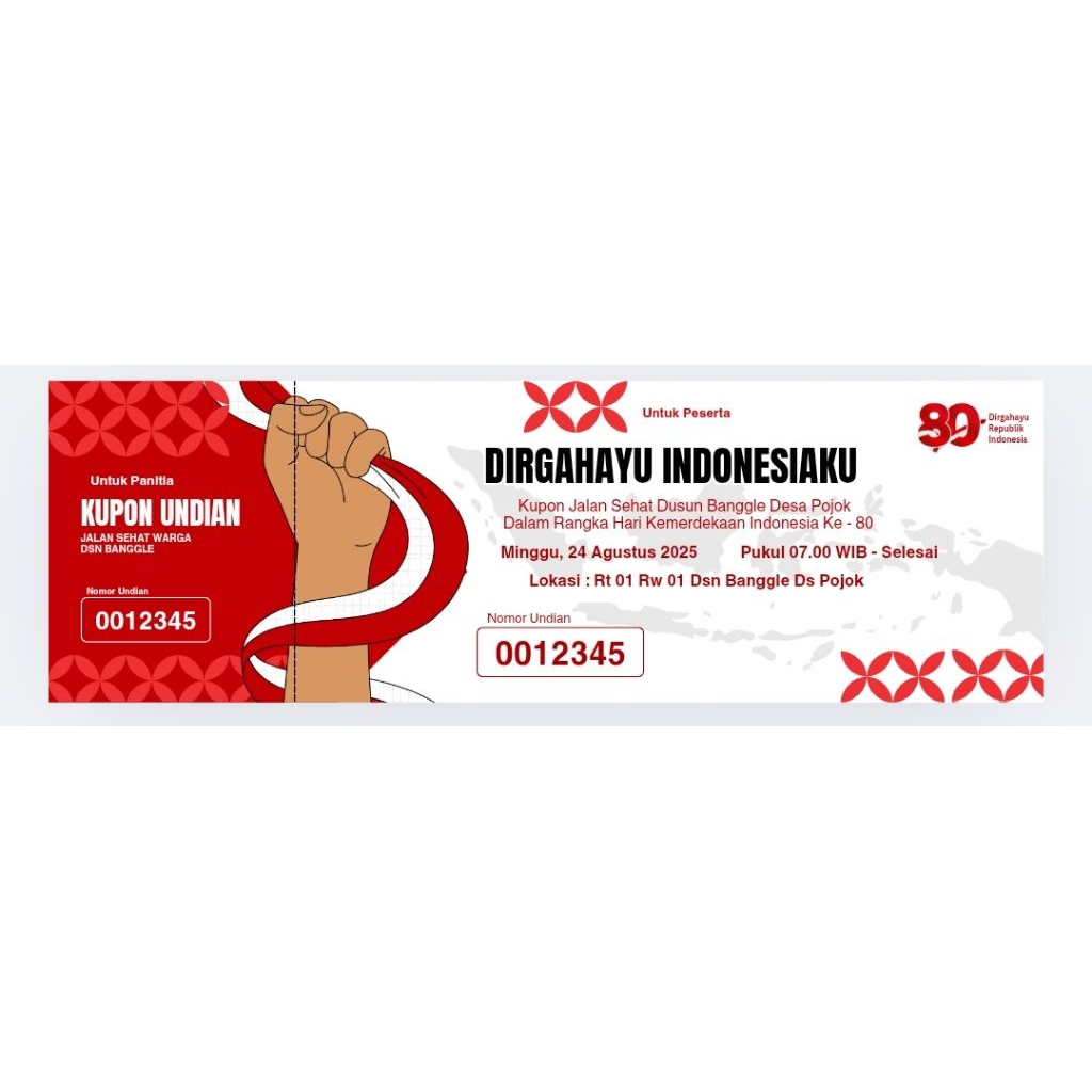 Kupon Undian Jalan Sehat | Kupon Costum