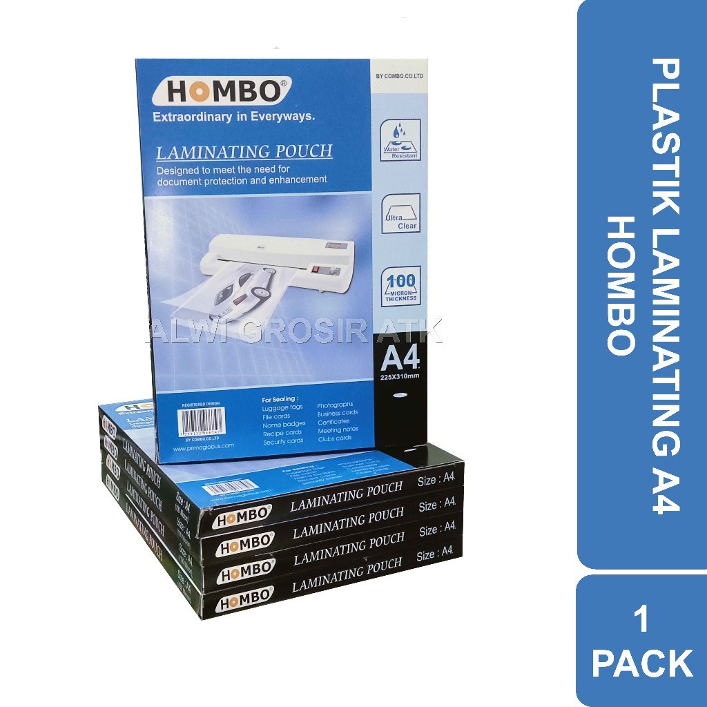 

1pack=100lembar Plastik Laminating Plastik Film isi 100 Lembar Hombo