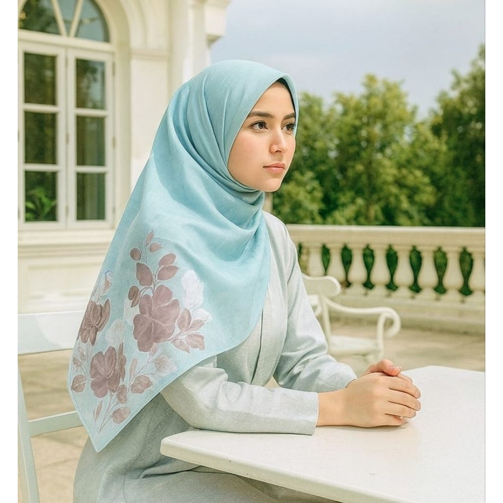 OBRAL TERLARIS DILNAA BIRU WARDAH / KERUDUNG SEGI EMPAT / JILBAB INSTAN / HIJAB TERBARU TERMURAH KEK