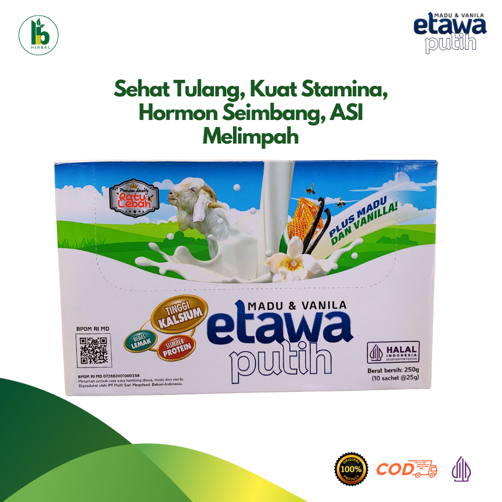 

Susu Kambing Etawa Ratu Lebah / Susu Kambing Etawa - mencegah osteoporosis | 250 g isi 10 sachet