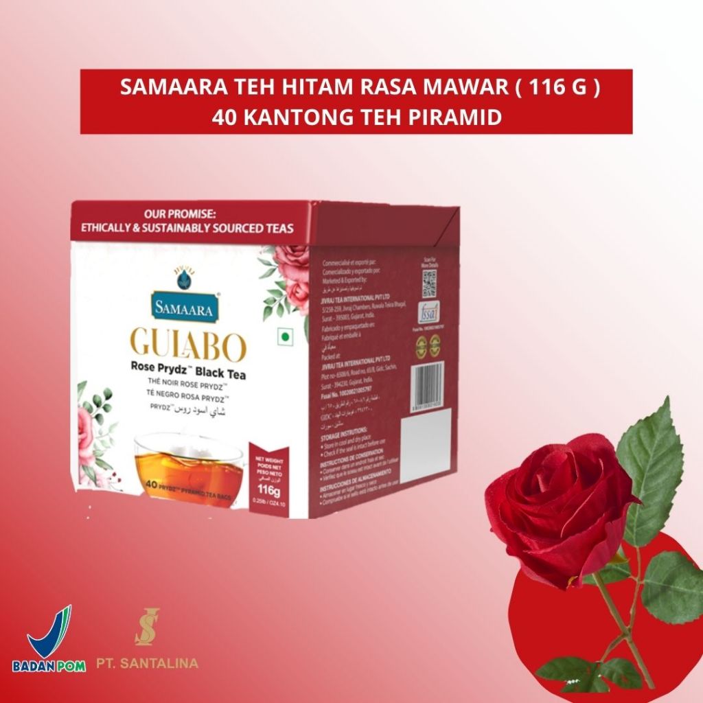 

SAMAARA TEH HITAM RASA MAWAR ( 116 G ) 40 KANTONG TEH PIRAMID- TEH BUNGA MAWAR YANG MENENANGKAN