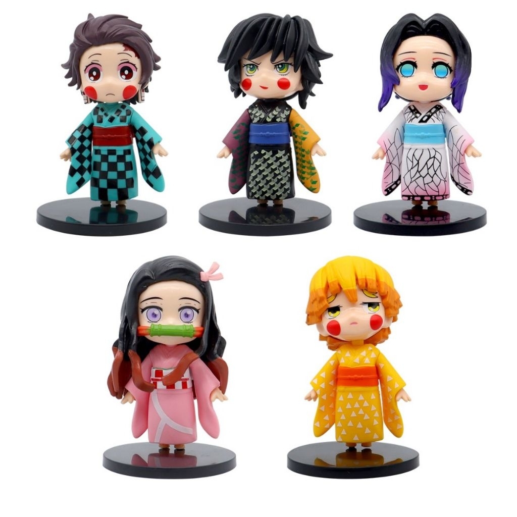 Action Figure Demon Slayer Kimono Tanjiro Nezuko  Zenitsu Q Version