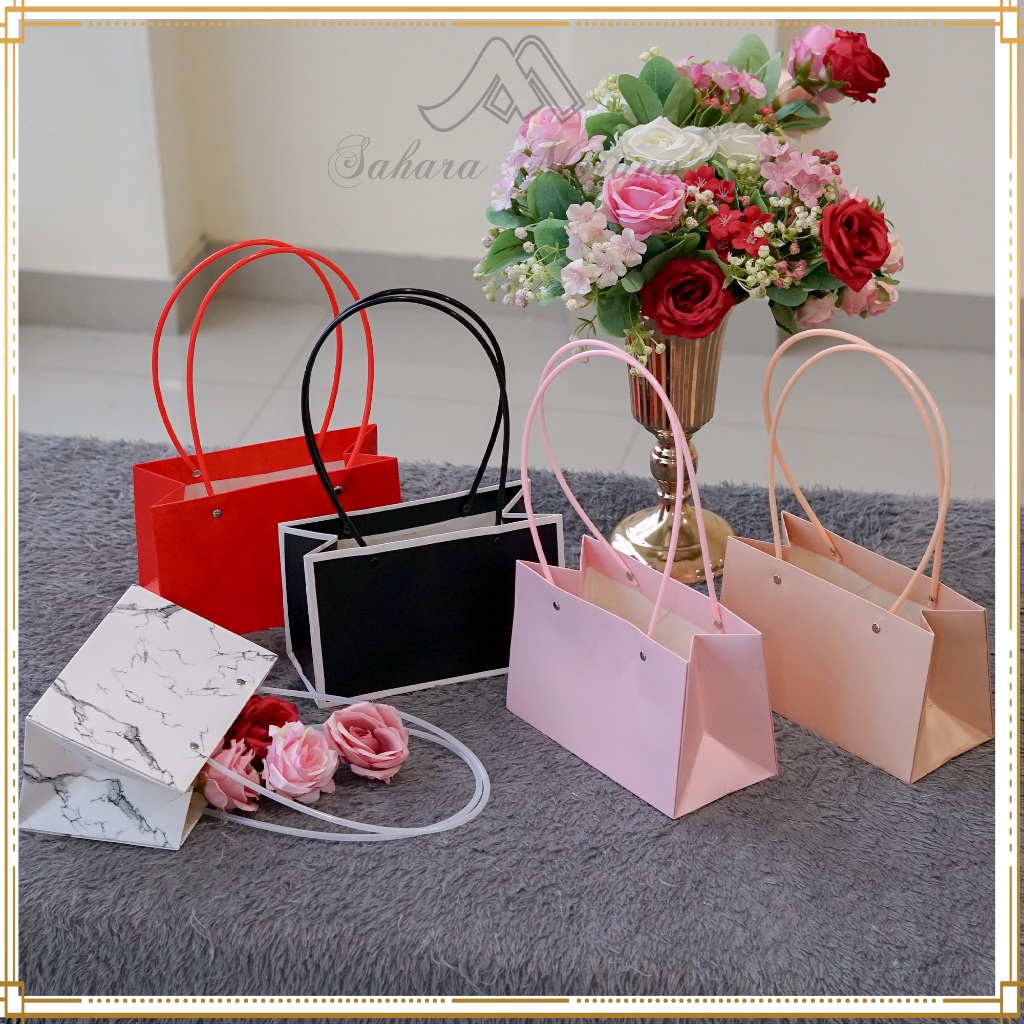 

Flower Bag Polos Tas Buket Bunga Hand Bag Tas Hadiah Hampers Tas Multifungsi Paper Bag Serbaguna