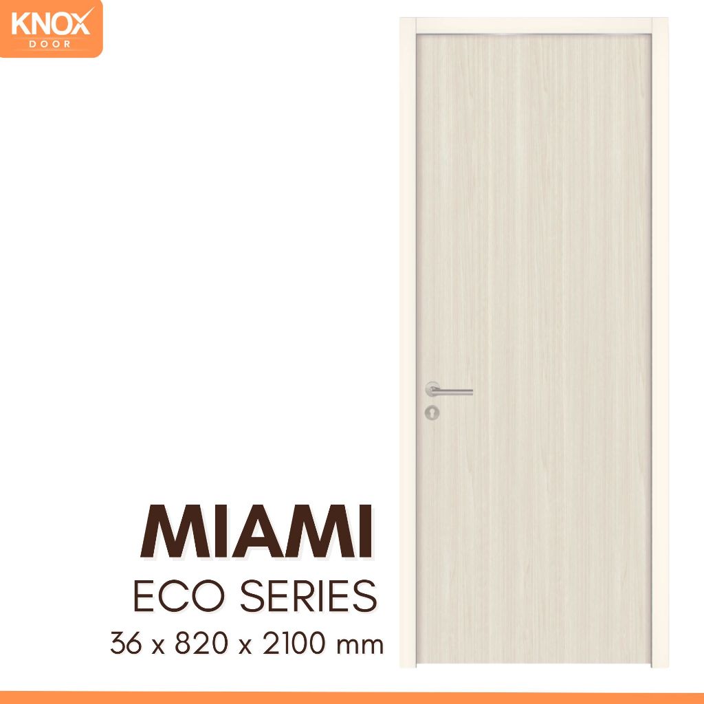 PINTU INTERIOR KNOX DOOR ECO SERIES MIAMI 36x820x2100mm l KUSEN ALUMUNIUM BROWN & WHITE l ACCESORIS 