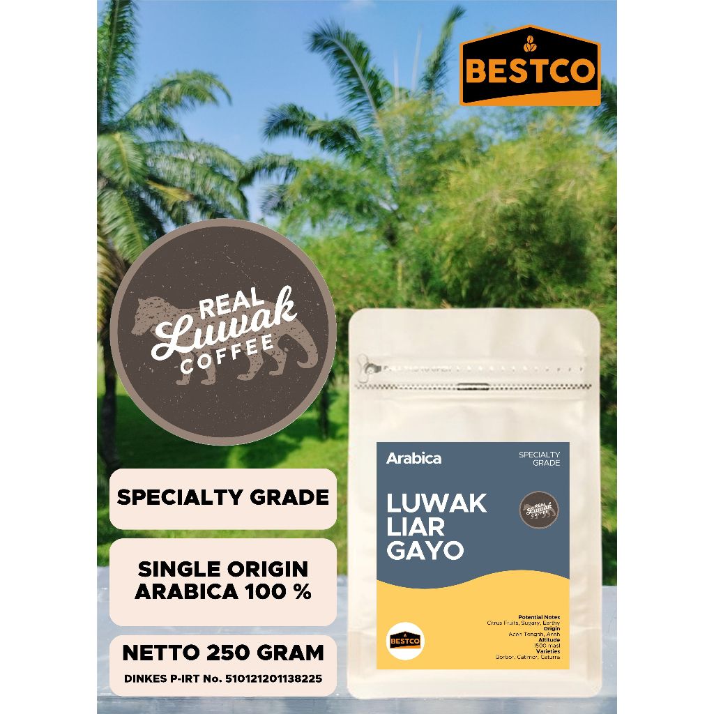 

Kopi Bestco Specialty Arabica Luwak Liar Gayo 250 gr