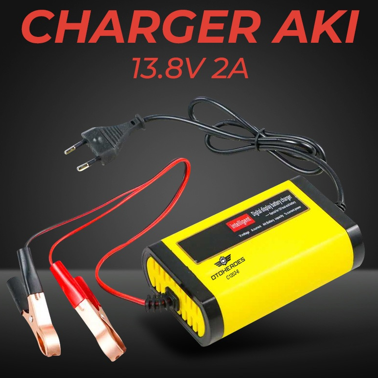 Charger Aki Mobil Motor Otomatis 13,8V 2A / Intelligent Battery Charger 13.8V 2A / Cas Aki 12 Volt