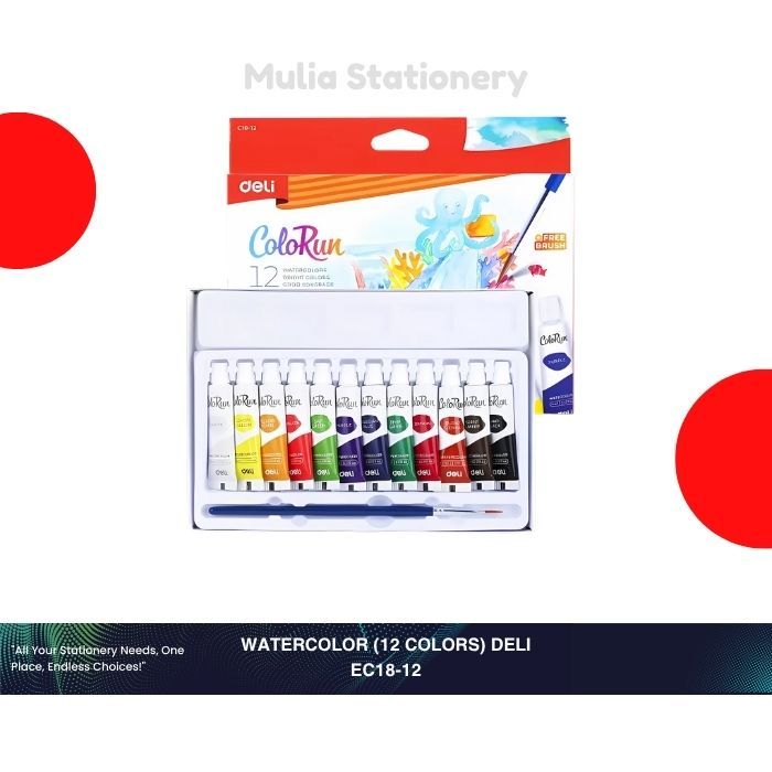 

Watercolor Deli / Cat Air 12 Warna Lengkap Kuas EC18-12 | Cat Air EC18-12 | Perlengkapan Sekolah & Melukis
