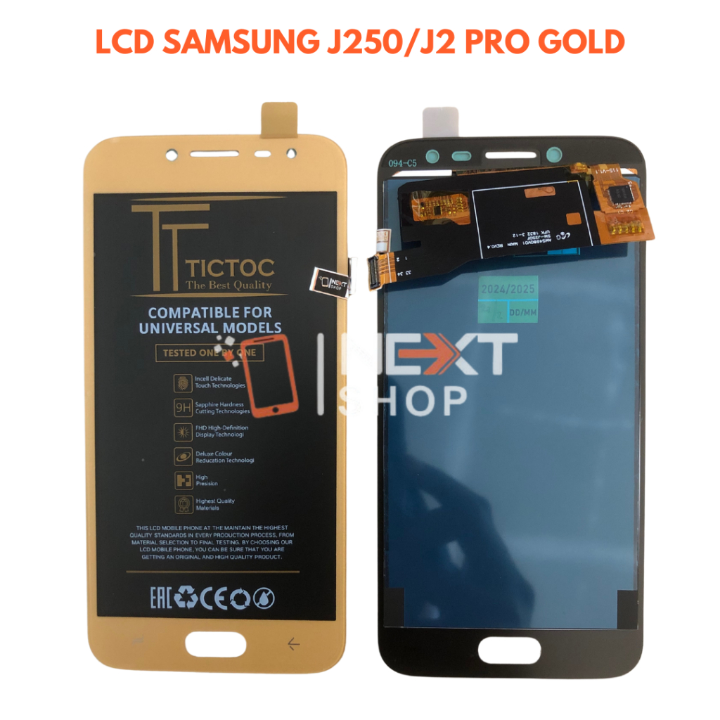 LCD TOUCHSCREEN SAMSUNG J2 PRO / J250 / J250F (BLACK/GOLD) FULLSET