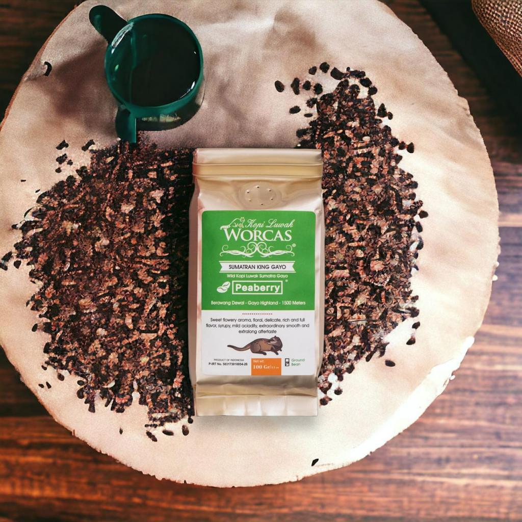 

WORCAS Kopi Luwak Liar Sumatran King Gayo (Peaberry) 100gr