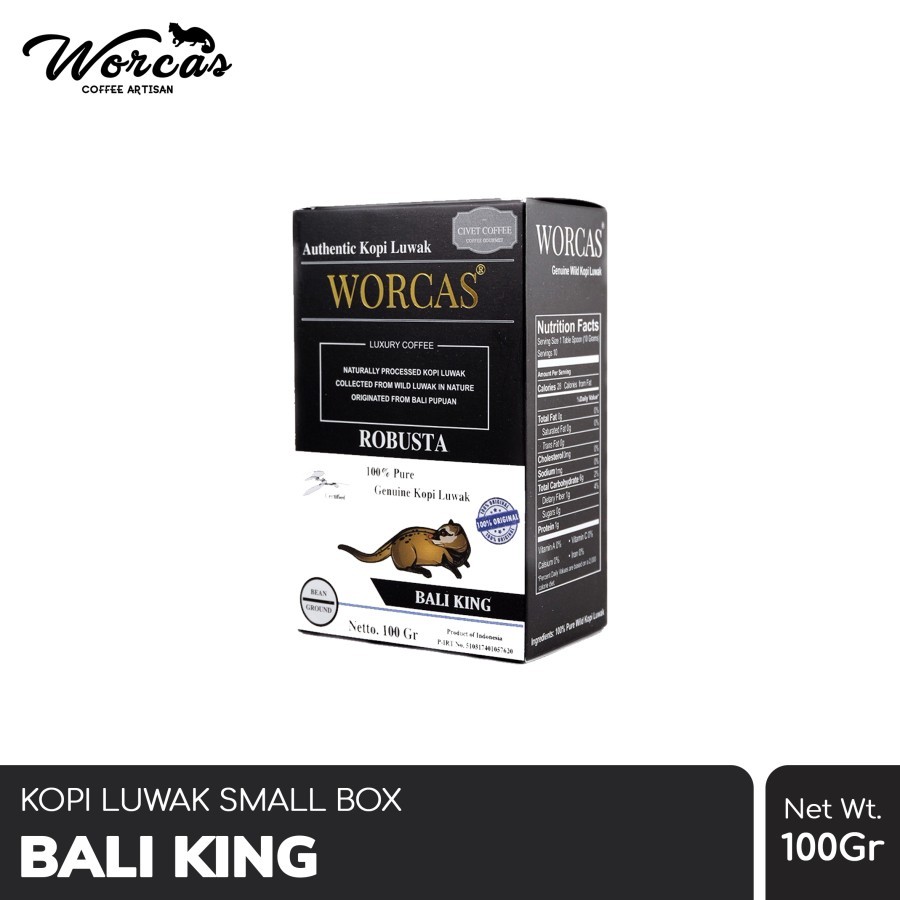 

WORCAS Kopi Luwak Liar Bali King Small Box 100gr