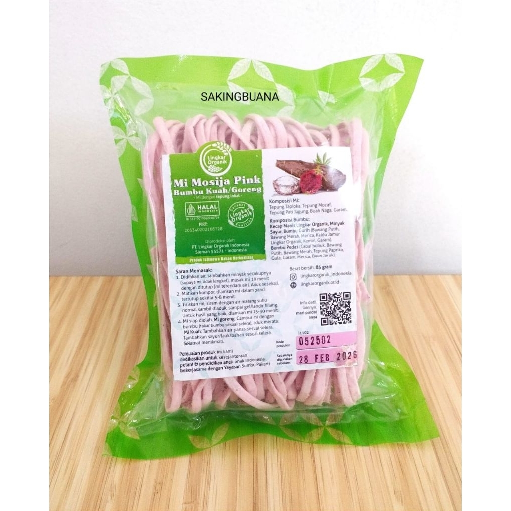 

Mie Mosija Pink Bumbu Kuah / Goreng - Lingkar Organik