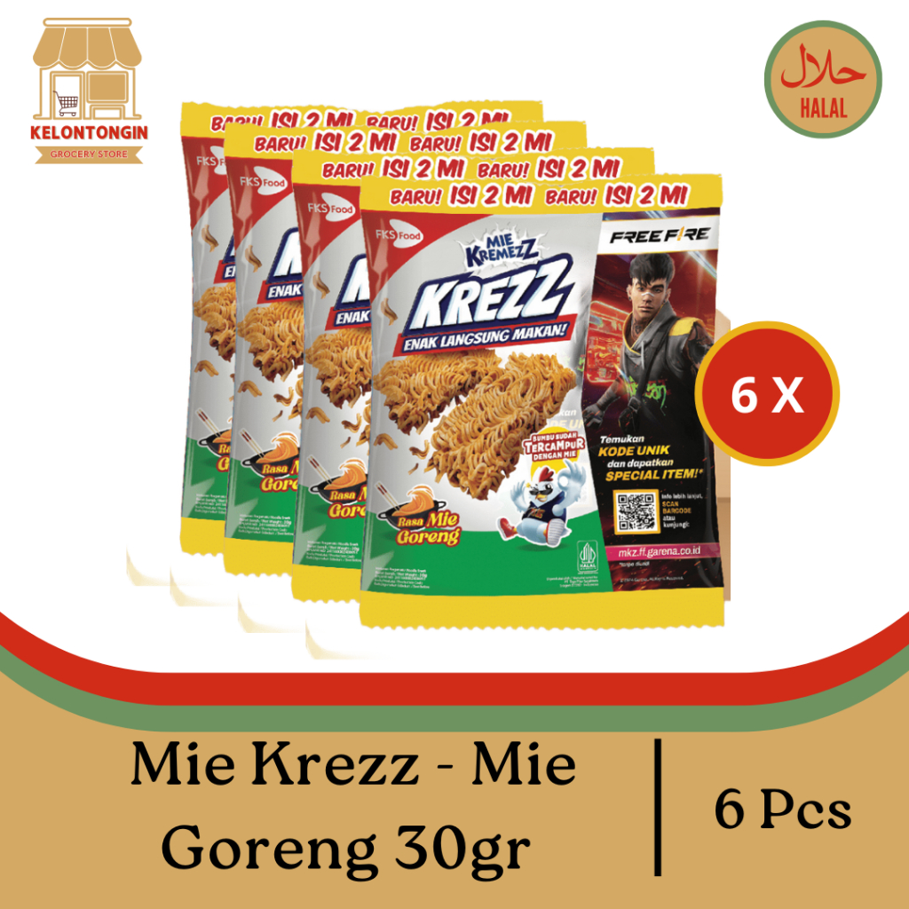 

Mie Kremezz Krezz - Mie Goreng - 6 Pcs / 30 gr / Snack / Camilan Mie Kremes