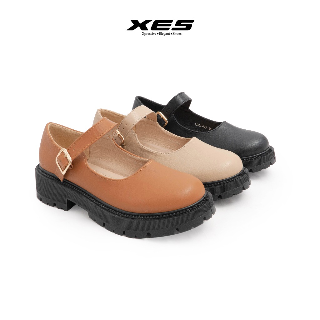 XES LINDY-773 Sepatu Docmart Wanita / Loafer Wanita 4cm (BIG SIZE)