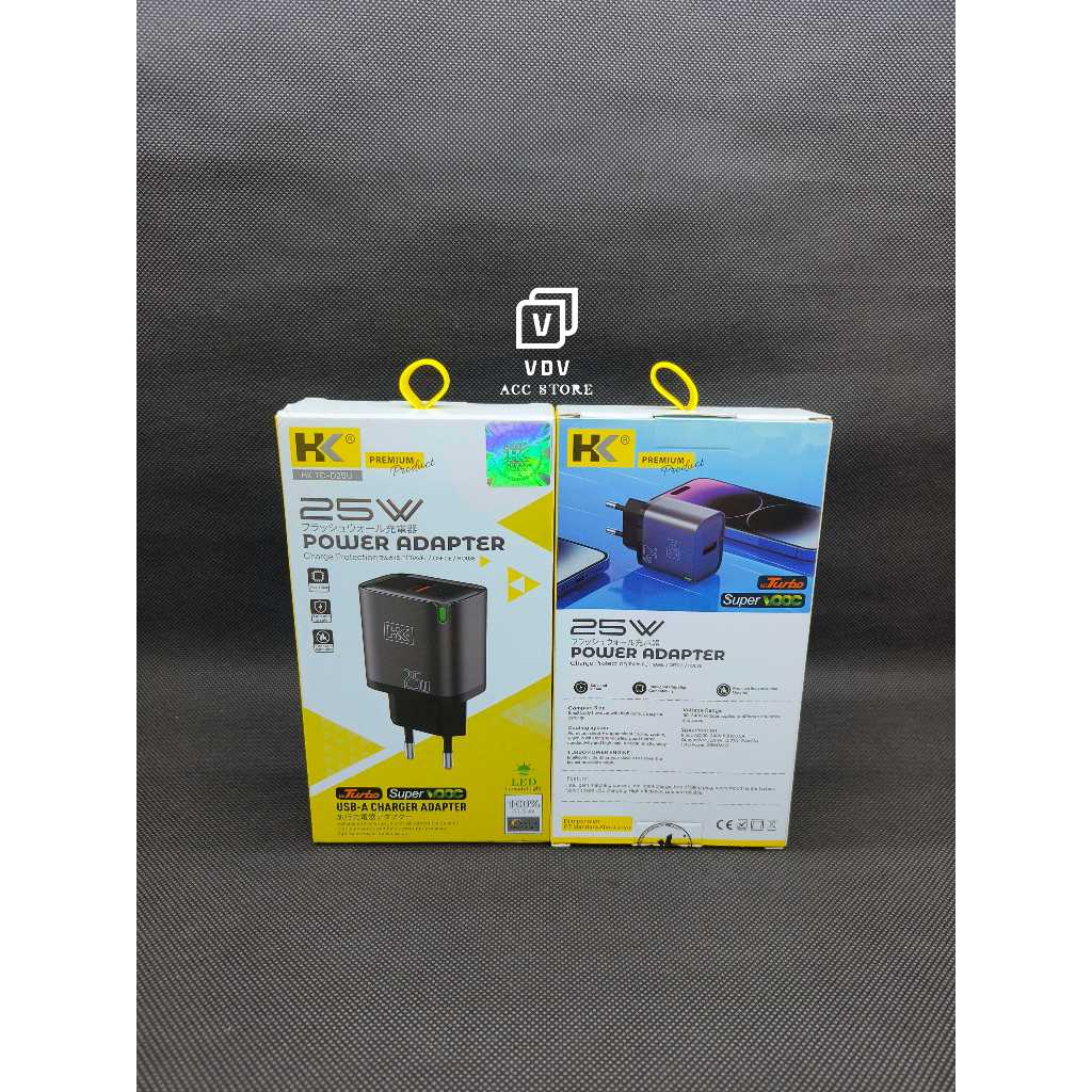 BATOK / ADAPTER CHARGER HK D25U 25W FAST CHARGING USB POWER ADAPTER