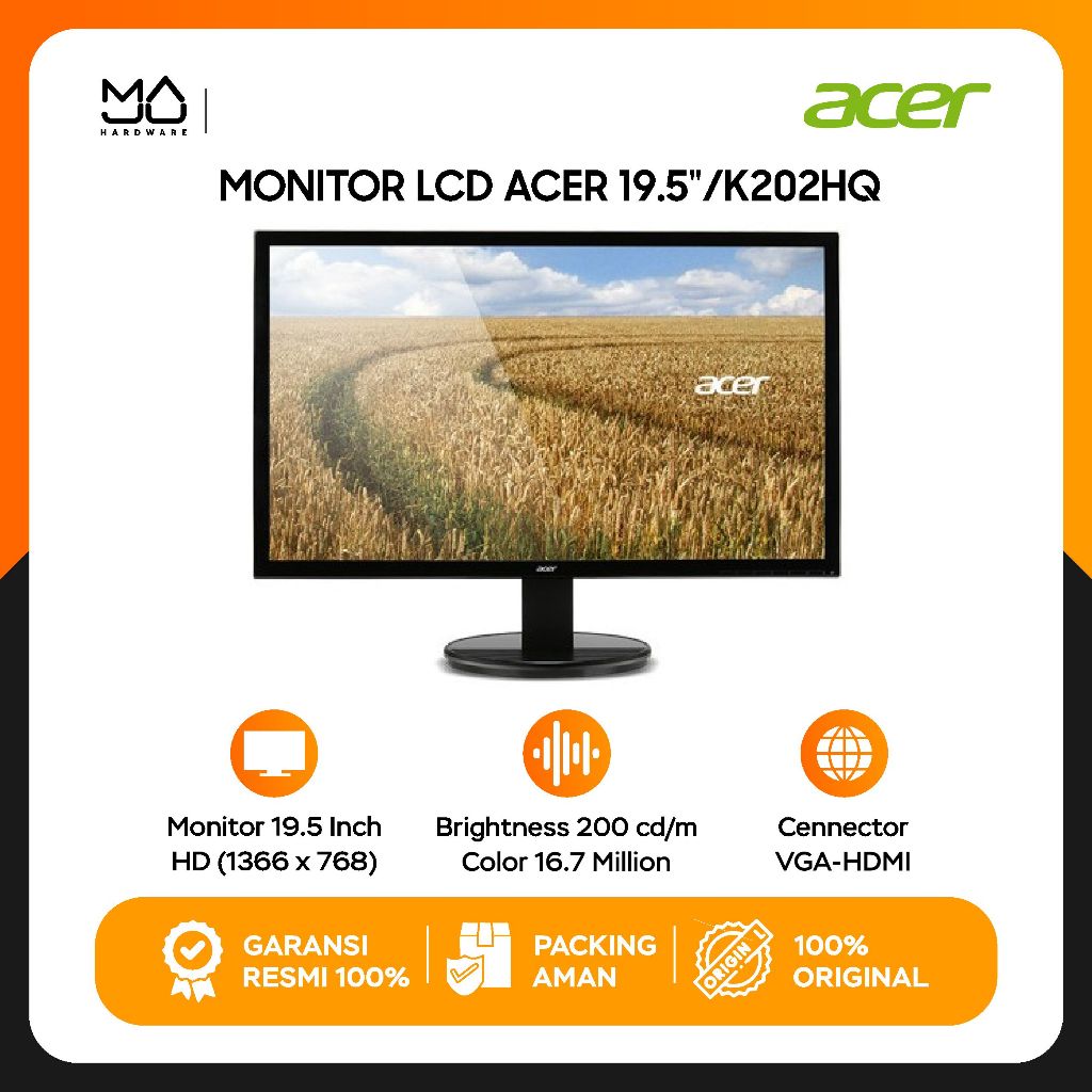 Monitor LCD Acer- K202HQL 19.5 LED - Garansi Resmi