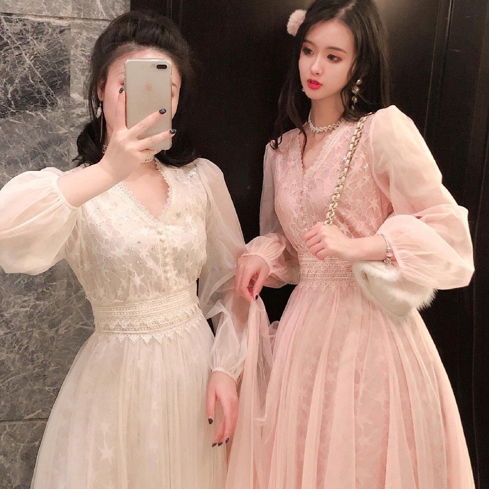 Ready Dress Kondangan Mewah Elegan Premium/Dress Brukat Putih Korea Terbaru