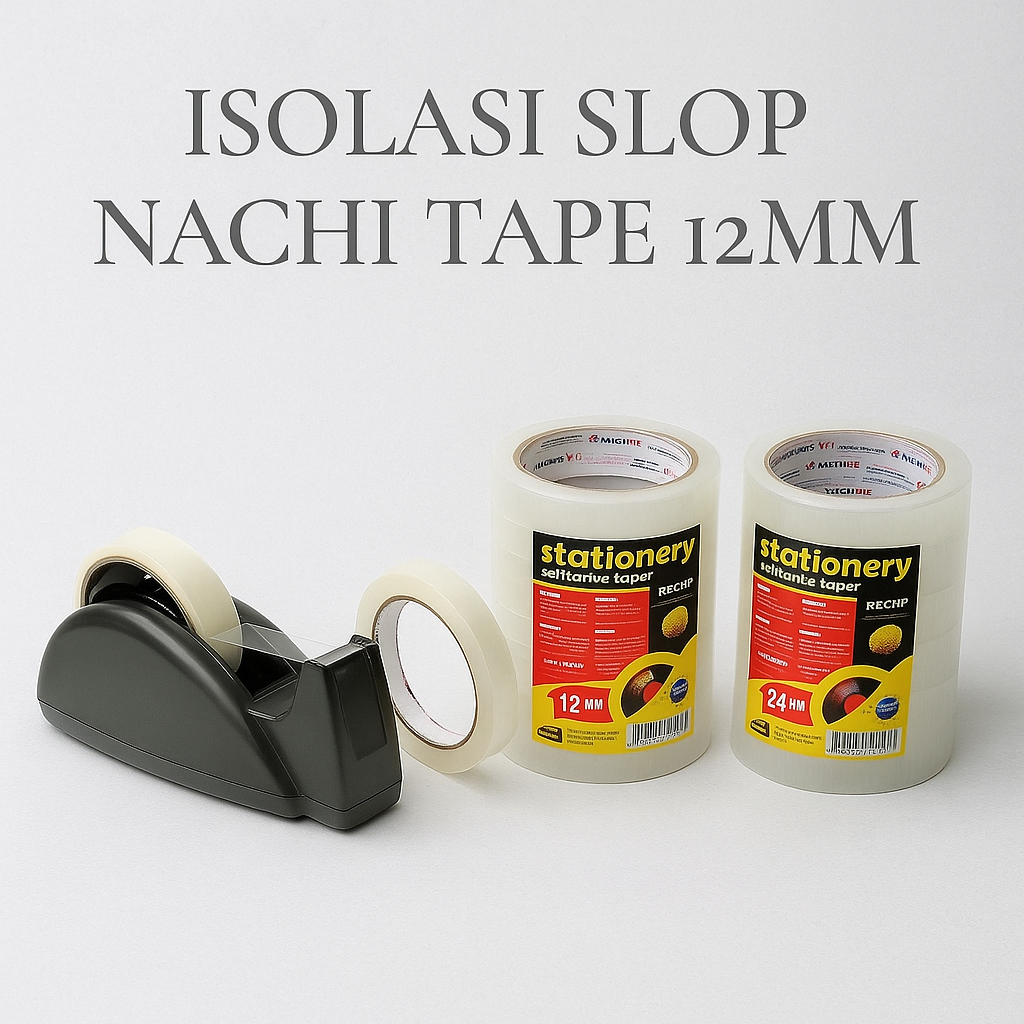 

ISOLASI NACHI TAPE 12MM Lakban Solasi Bening Selotip 1/2 Inchi slop
