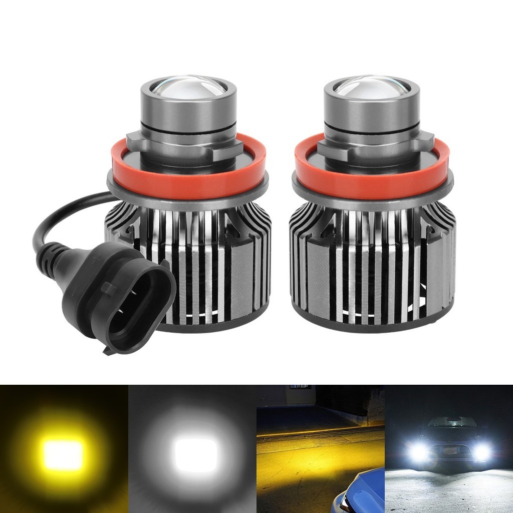 Lensa Fokus Super Terang Lampu Kabut LED H11 H8 H9 Putih Kuning dengan Kipas Pendingin Pasang dan Ma