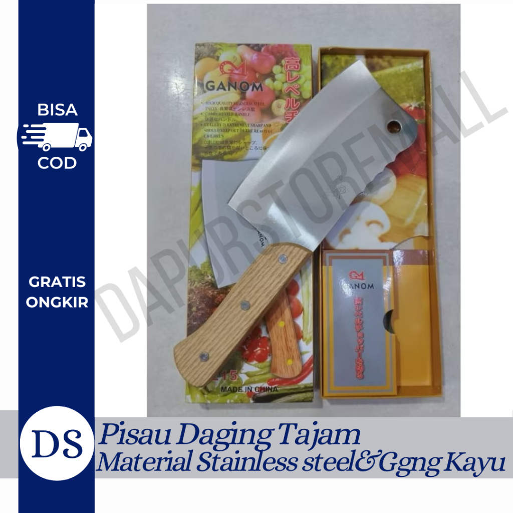 Pisau Daging gagang Kayu Tajam/Pisau Daging Tajam/ Pisau Tajam/ Bahan Stainless Steel/Pisau Murah