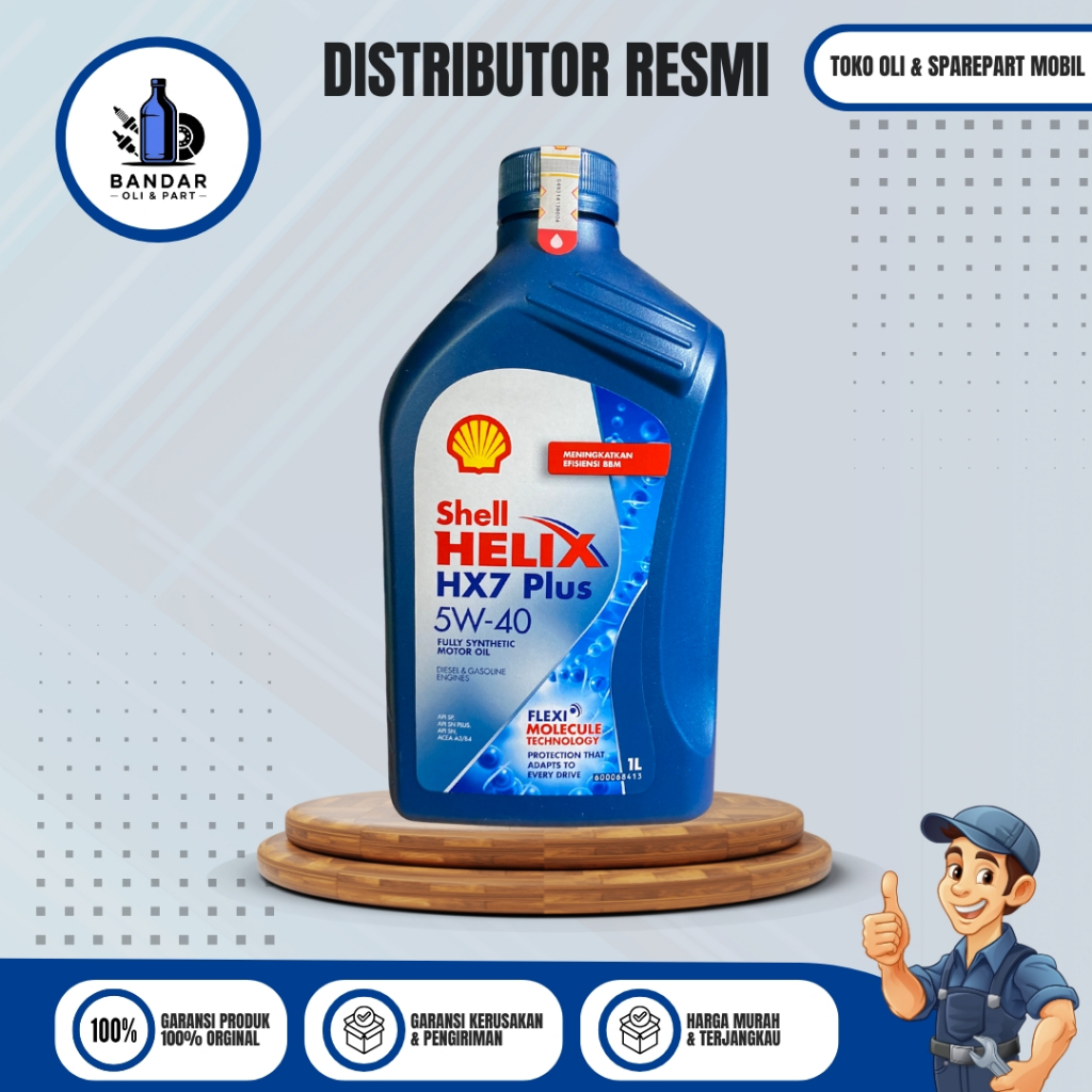 OLI MESIN SHELL HELIX HX7 PLUS 10W-40 1 LITER - API SP/SN/SN PLUS FULL SYNTHETIC ORIGINAL