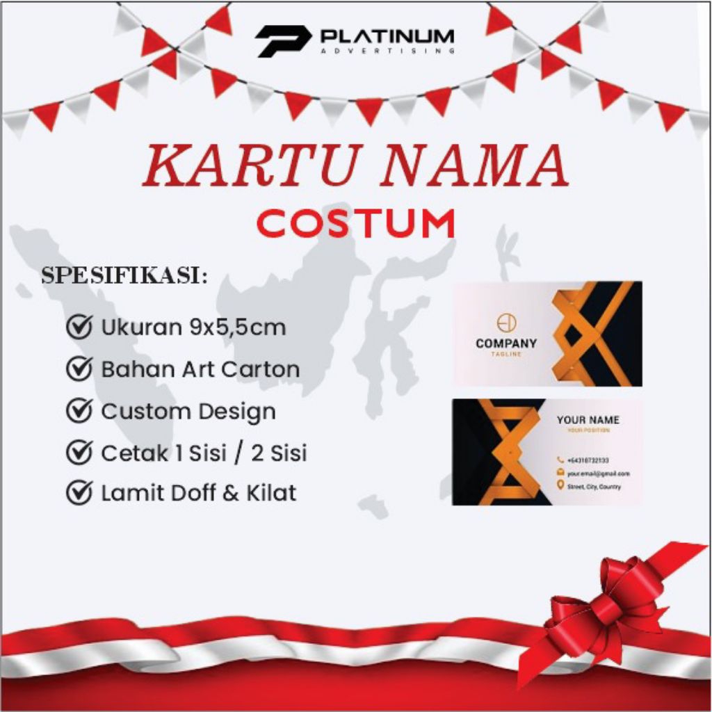 

CETAK KARTU NAMA BAHAN ART CARTON - FREE DESIGN - NAME CARD