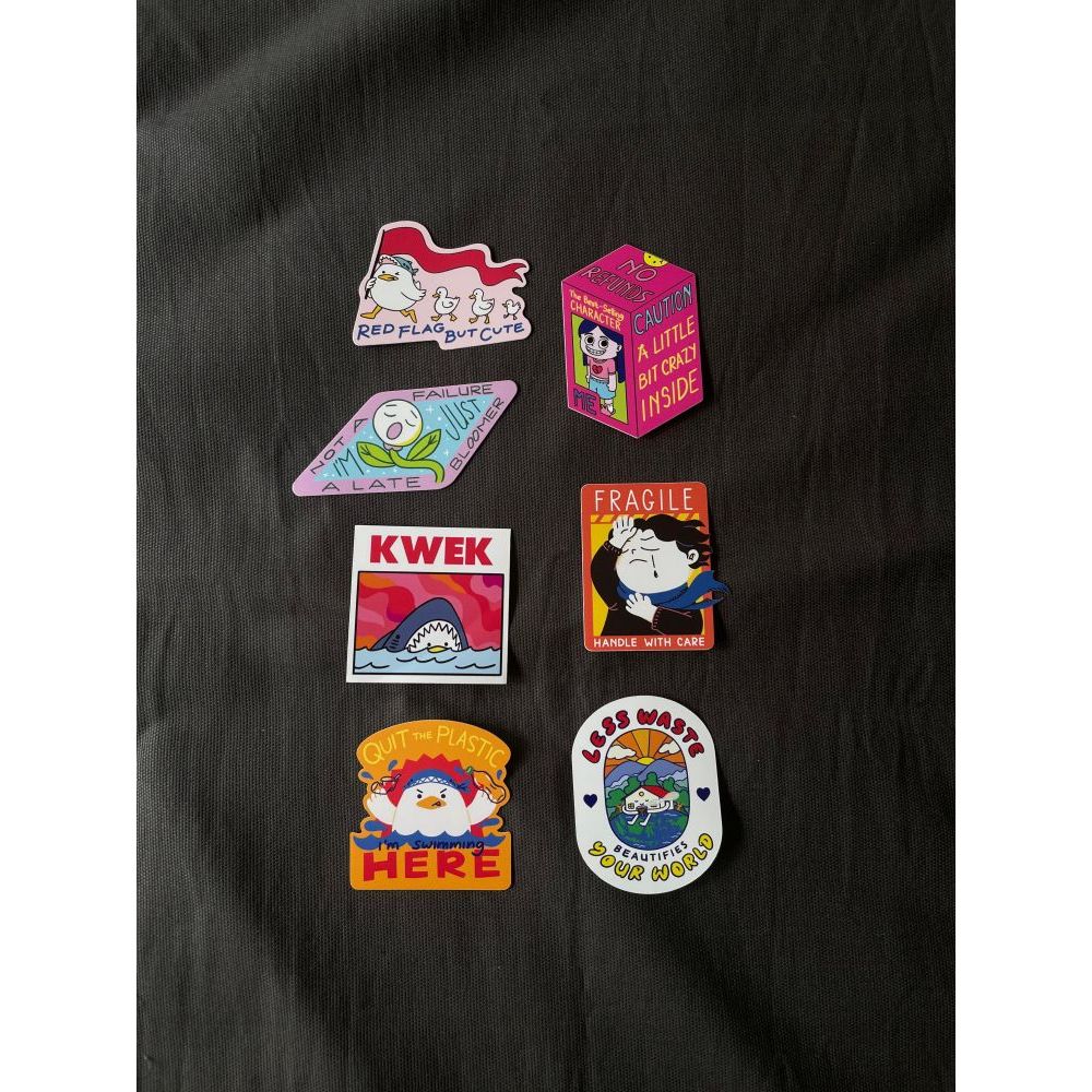 

SHARKDUCK Quote Die Cut Sticker / Stiker Satuan Gambar Lucu Desain Kata-Kata Indonesia