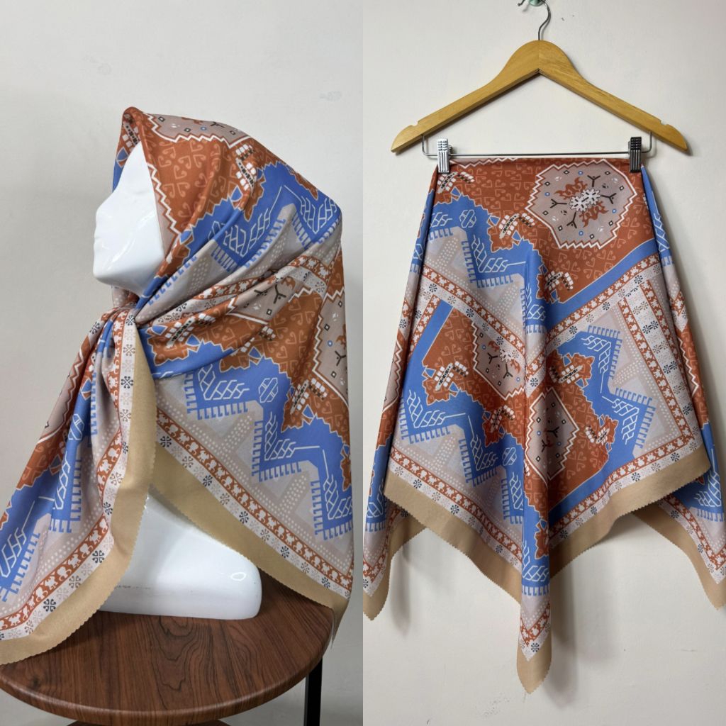 Hijab segi empat voal motif hologram bunga cantik hijab turki Terbaru Terlaris