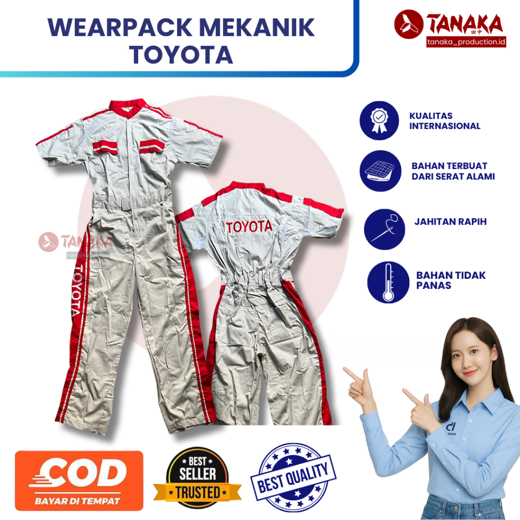 Wearpack Toyota Mobil | Wearpack Safety | Seragam Bengkel | Seragam Pria Toyota | Seragam Mekanik