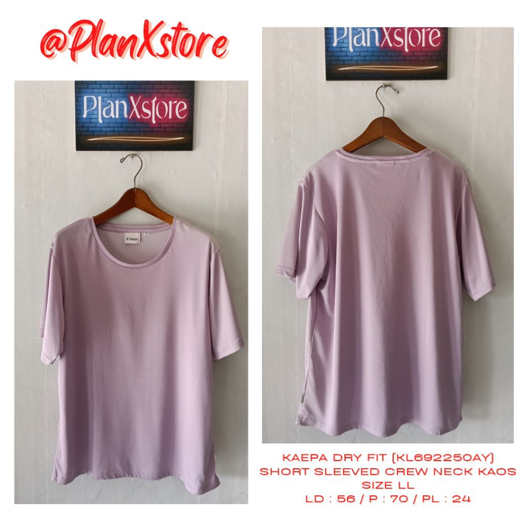 KAEPA DRY FIT (KL692250AY) CN SHORT SLEEVED KAOS SIZE LL WARNA UNGU MUDA PRELOVED TERJANGKAU