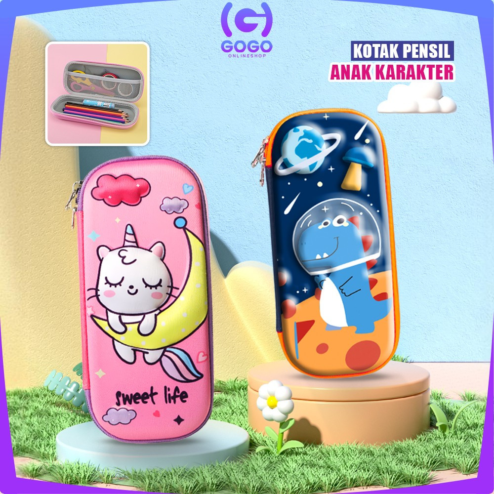 

GOGO-A39 Kotak Pensil 3D Karakter Timbul Tempat Pensil Anak Sekolah TK / Tempat Penyimpanan Alat Tulis Anti Air Import