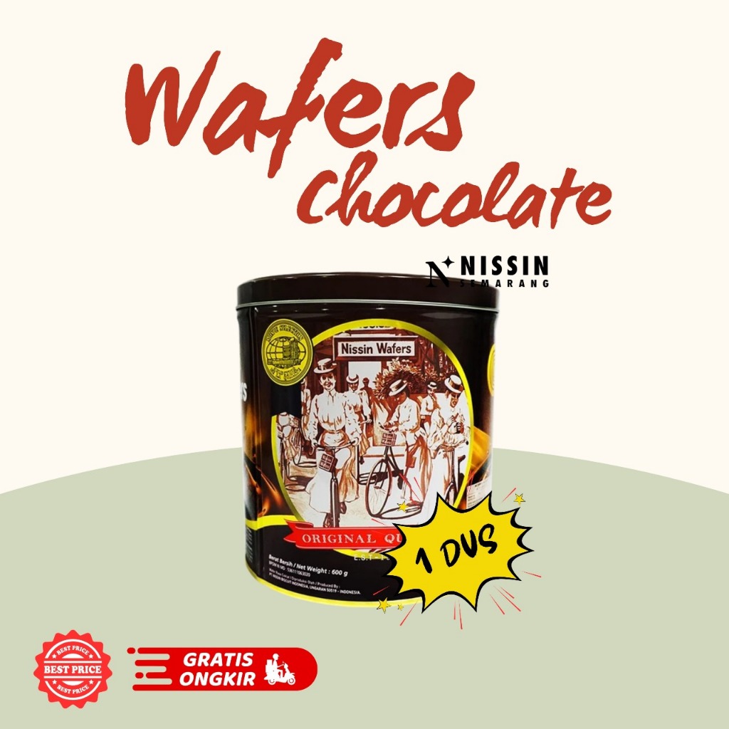 

Nissin Wafer Chocolate 600g Nissin Wafer Coklat 1 KARTON Isi 6 Kaleng