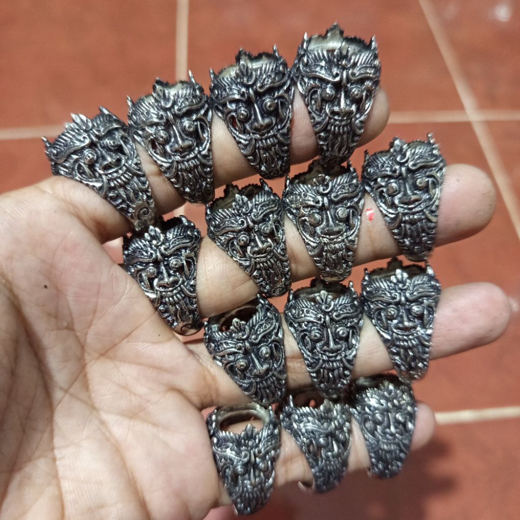 cincin alpaka hitam ukir/ring alpaka hitam super bali/ring alpaka super