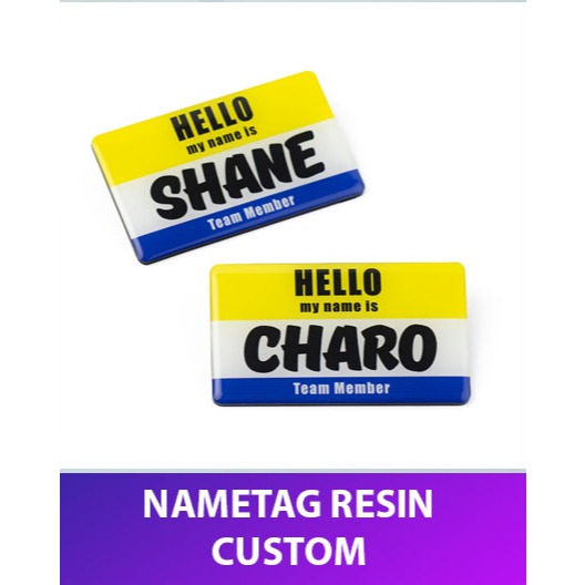 

Nametag resin ukuran custom satuan