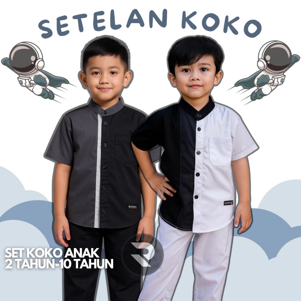 Rifina Setelan Baju Koko Anak Laki Laki  anak laki laki umur 2-10 tahun