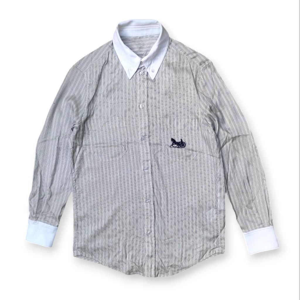 Celine Silk Striped Button Down Shirt
