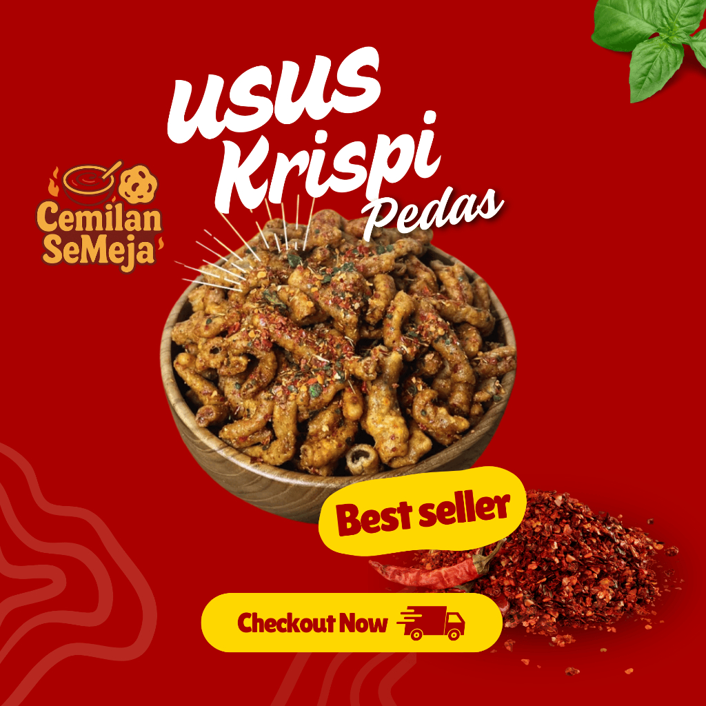 

Keripik Usus Ayam Crispy Pedas Daun Jeruk 1kg