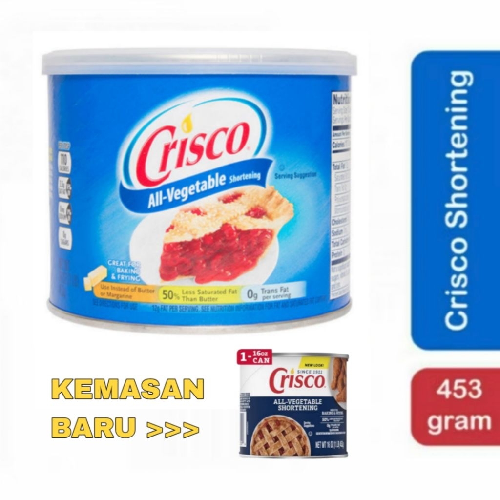 

Crisco Shortening All Vegetable 453 Gram Mentega Putih 453gr