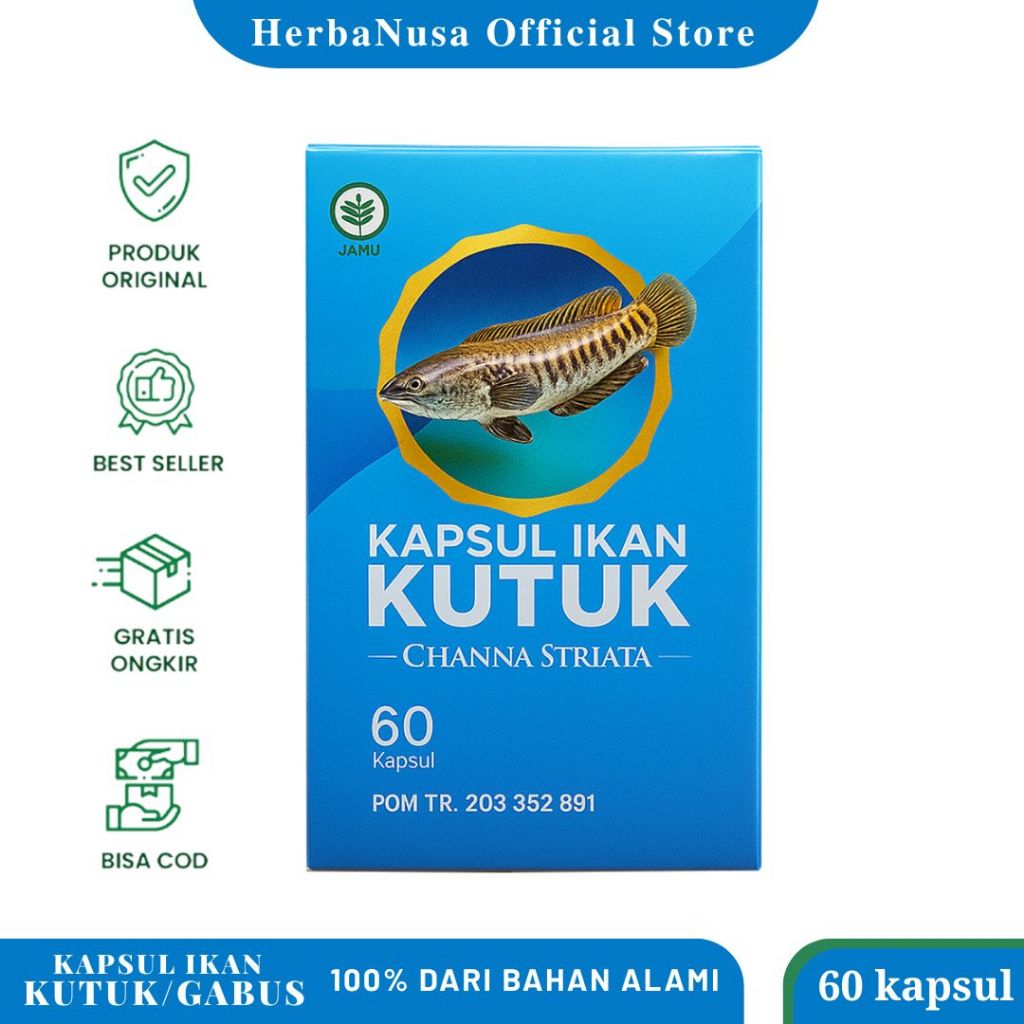 Kapsul Ekstrak Ikan Gabus - Sari Kutuk Ikan Gabus 60 Kapsul
