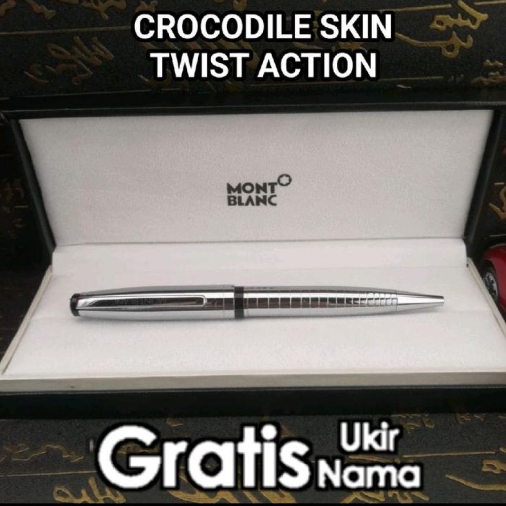 

Ballpoint Mewah Branded Monblank Crocodile Skin Gratis Grafir Nama Dan Box Exlusive