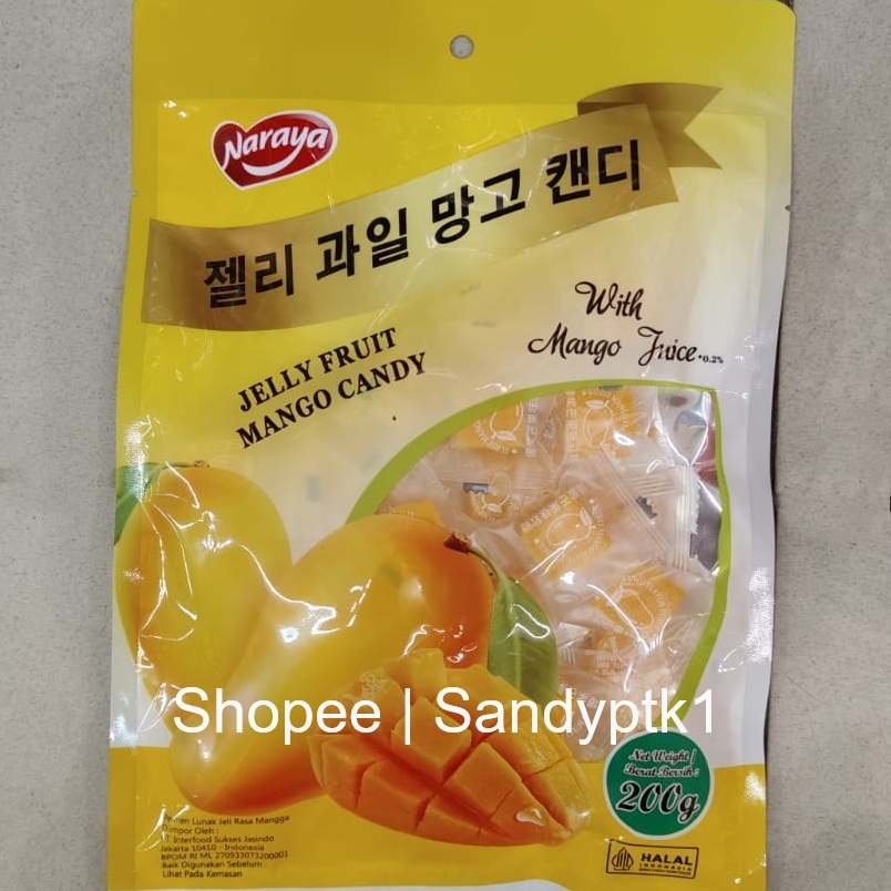 

Cemilan Permen Jelly Lunak Sari Mangga Mango Juice Soft Candy Naraya