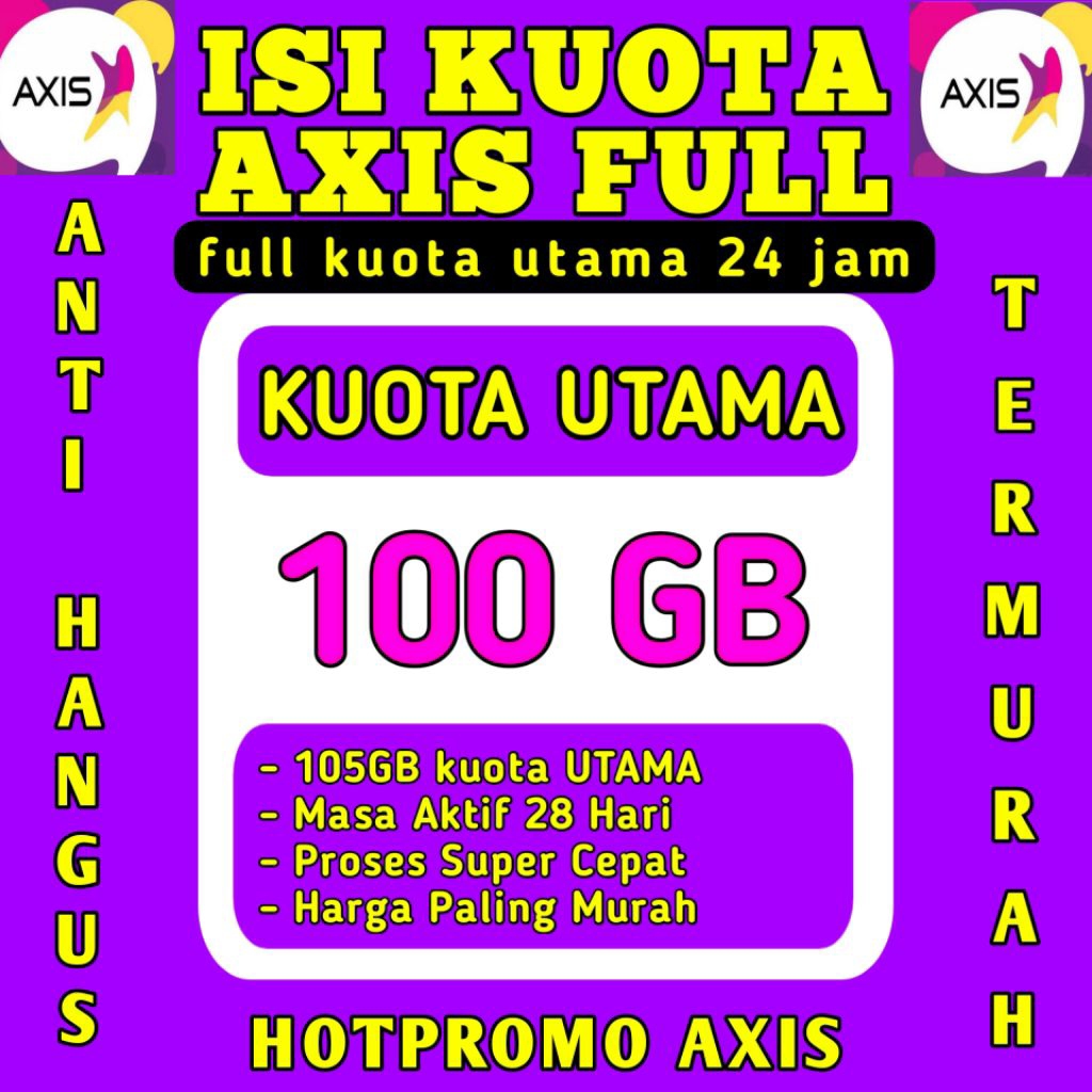 (SUPER PROMO) ISI PAKET DATA AXIS 100GB BRONET - KUOTA AXIS OWSEM FULL AIGO MINI BRONET TERMURAH