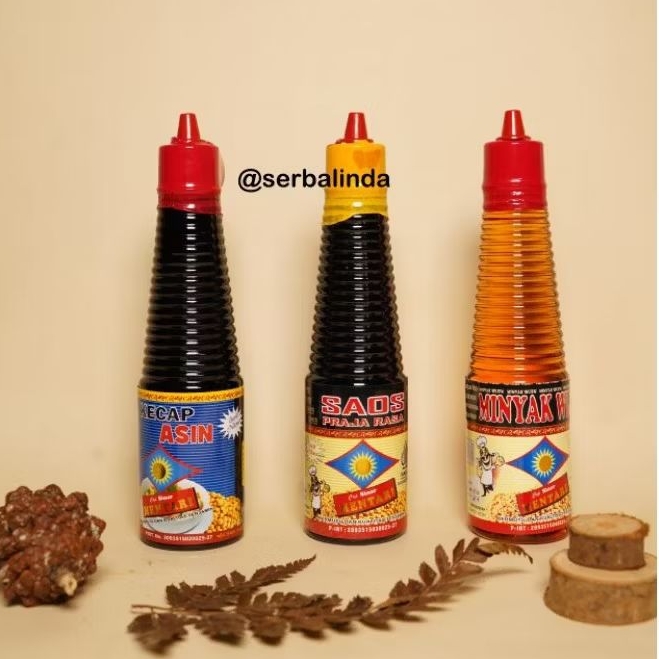 

Paket hemat 3pcs Minyak wijen, Saos prajarasa, Kecap asin lebih murah halal Cap Sinar Mentari Bumbu Penyedap Masakan