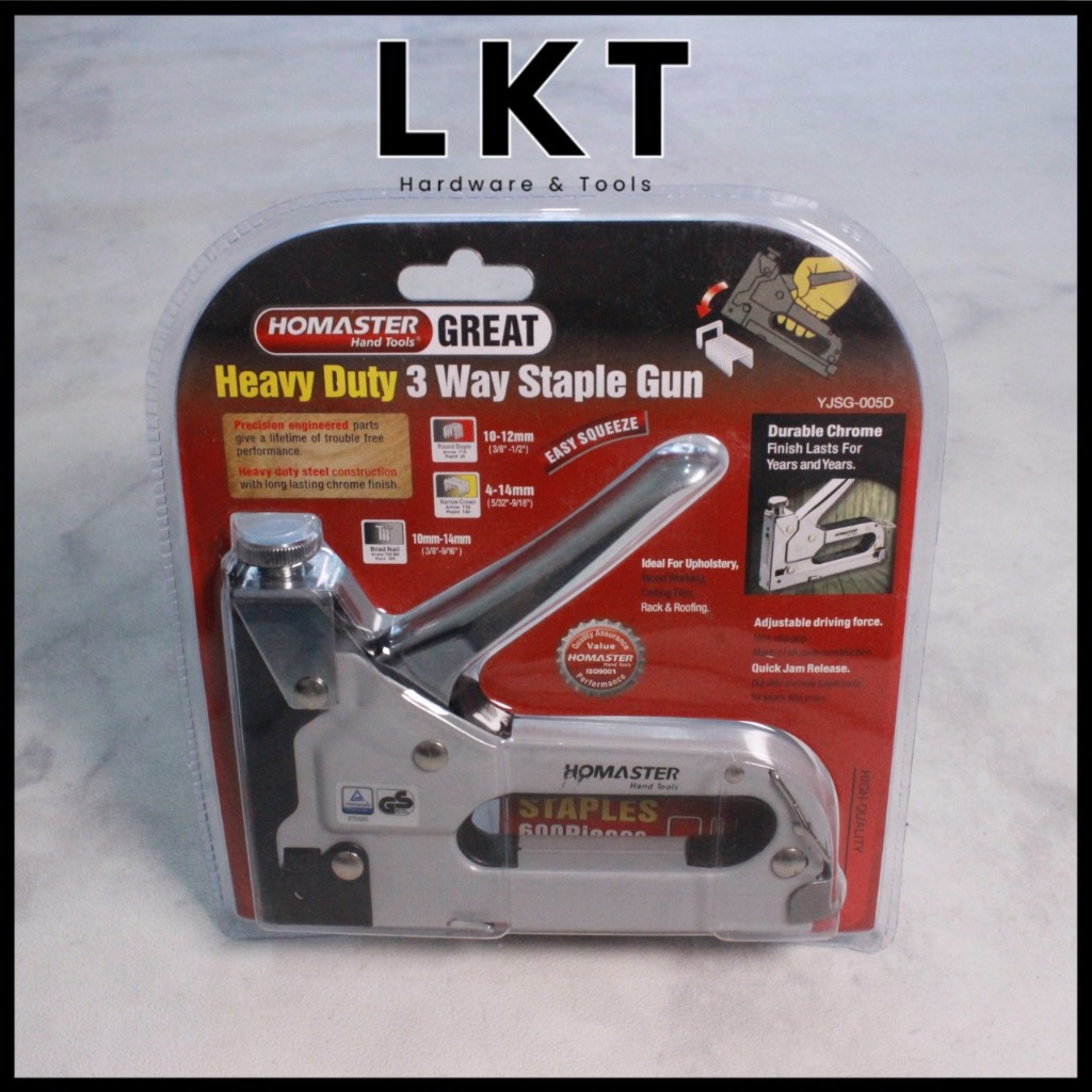 

HOMASTER Alat Paku Tembak Staples Gun Heavy Duty 3 Way - Guntracker