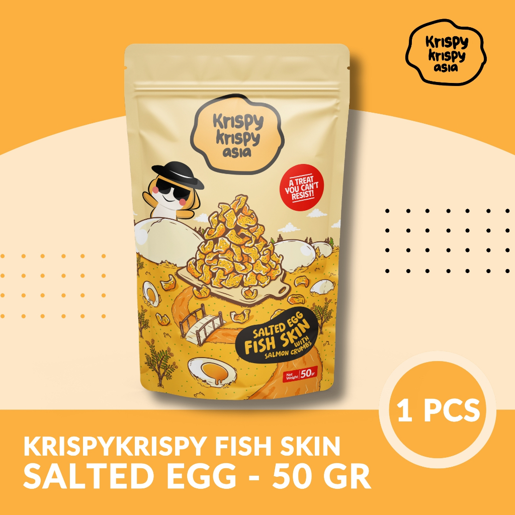 

Kerupuk Kulit Ikan Salted Egg Fish Skin Krispy Krispy Asia - Premium HALAL