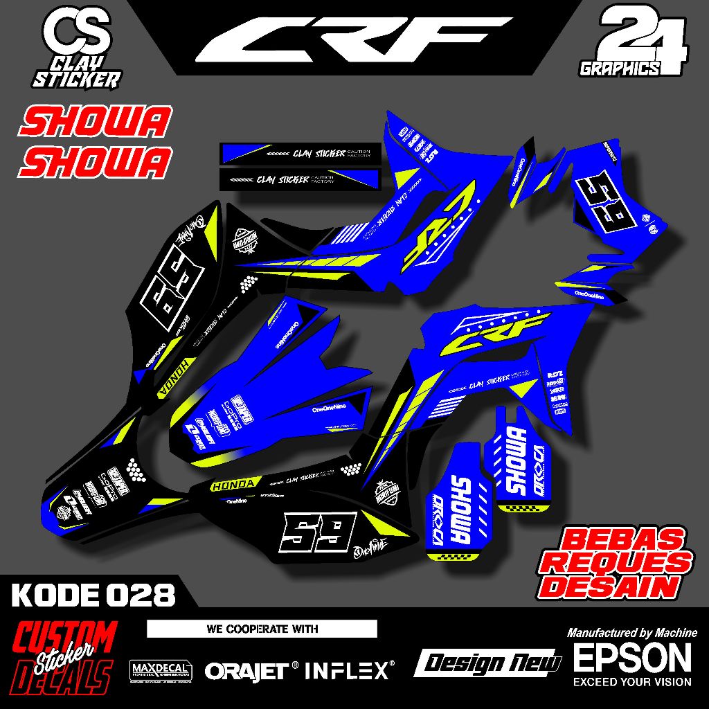 028 Decal Striping Motor CRF 150L Desain Simpel – Bisa Custom – Bahan Tebal & Tahan Lama
